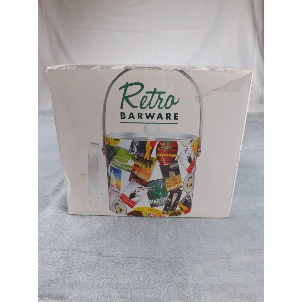 Retro Barware Ice Bucket Vintage 2003 New (other) Cocktails Multicolor Party Fun